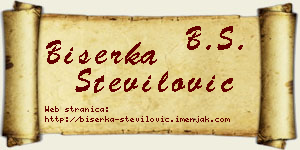 Biserka Stevilović vizit kartica